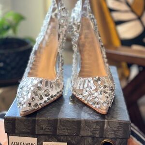 AZALEA WANG | Bonnie Glass Clear and Rhinestone Heels | Size 8 | NEW